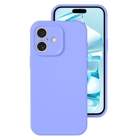 For iPhone 16 Precise Hole Liquid Silicone Jelly Color Full Coverage Phone Case(Light Purple) - iPhone 16 Cases by buy2fix | Online Shopping UK | buy2fix