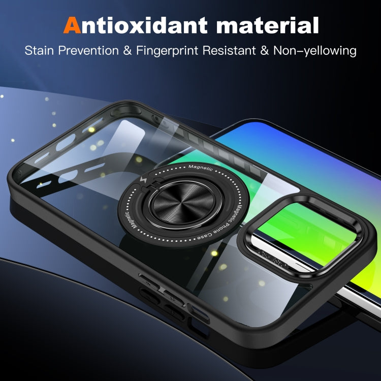 For iPhone 16 Pro Magnetic Rotating Ring Holder Phone Case(Black) - iPhone 16 Pro Cases by buy2fix | Online Shopping UK | buy2fix