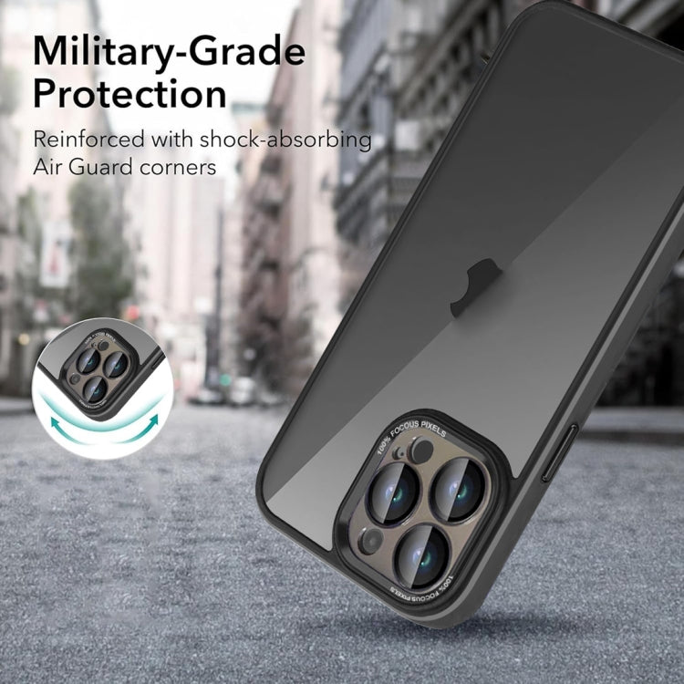 For iPhone 15 Colorful Armor Lens Film Translucent Phone Case(Grey) - iPhone 15 Cases by buy2fix | Online Shopping UK | buy2fix