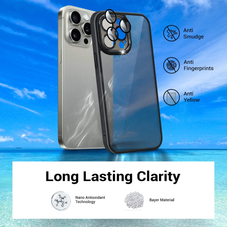 For iPhone 15 Colorful Armor Lens Film Translucent Phone Case(Grey) - iPhone 15 Cases by buy2fix | Online Shopping UK | buy2fix