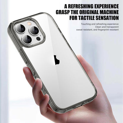 For iPhone 16 Pro PC Hybrid TPU Full Coverage Shockproof Phone Case(Transparent Black) - iPhone 16 Pro Cases by buy2fix | Online Shopping UK | buy2fix