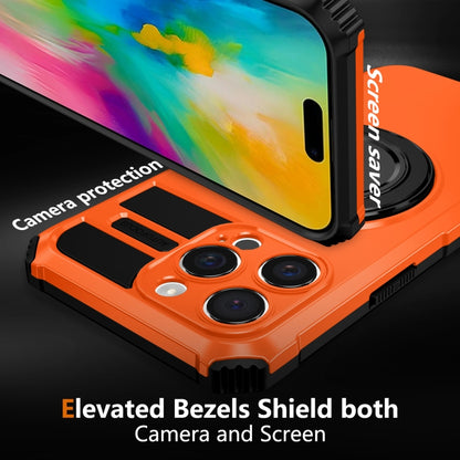 For iPhone 16 Pro Rotating Magnetic Holder Phone Case(Orange) - iPhone 16 Pro Cases by buy2fix | Online Shopping UK | buy2fix