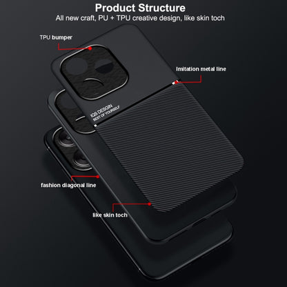 For Redmi K70 Ultra Classic Tilt Strip Grain Magnetic Shockproof PC + TPU Phone Case(Red) - Xiaomi Cases by buy2fix | Online Shopping UK | buy2fix