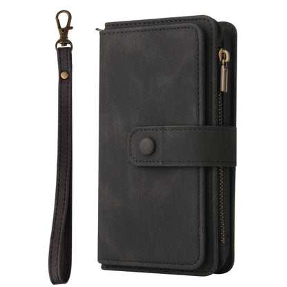 For Xiaomi Poco F6 Pro Skin Feel Multi Card Slots Zipper Wallet Leather Phone Case(Black) - Xiaomi Cases by buy2fix | Online Shopping UK | buy2fix