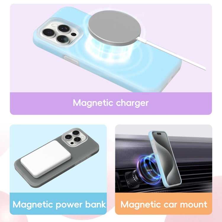 For iPhone 15 Plus Jelly Liquid Silicone MagSafe Magnetic Phone Case(White) - iPhone 15 Plus Cases by buy2fix | Online Shopping UK | buy2fix