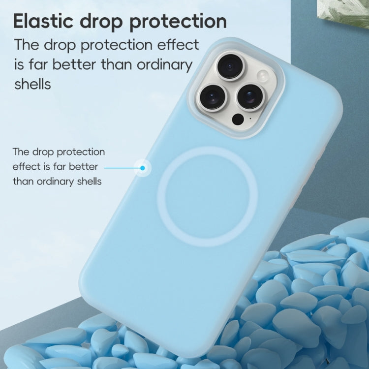 For iPhone 16 Jelly Liquid Silicone MagSafe Magnetic Phone Case(Blue) - iPhone 16 Cases by buy2fix | Online Shopping UK | buy2fix