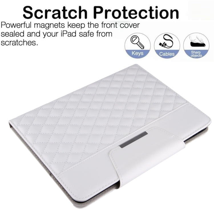 For iPad Pro 11 2024 Checkered Hardware Buckle Leather Smart Tablet Case(White) - iPad Pro 11 2024 Cases by buy2fix | Online Shopping UK | buy2fix