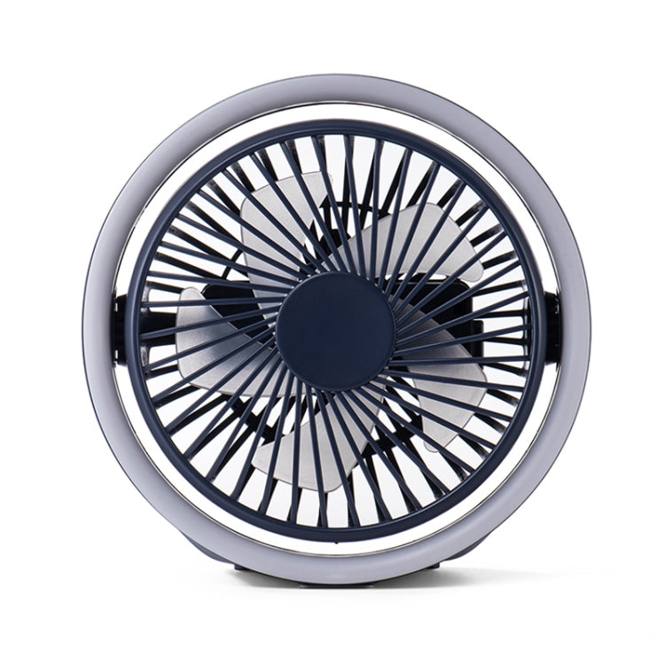 N601 180 Degree Rotating Type-C Desktop Fan with LED Ambience Light(Blue) - Electric Fans by buy2fix | Online Shopping UK | buy2fix