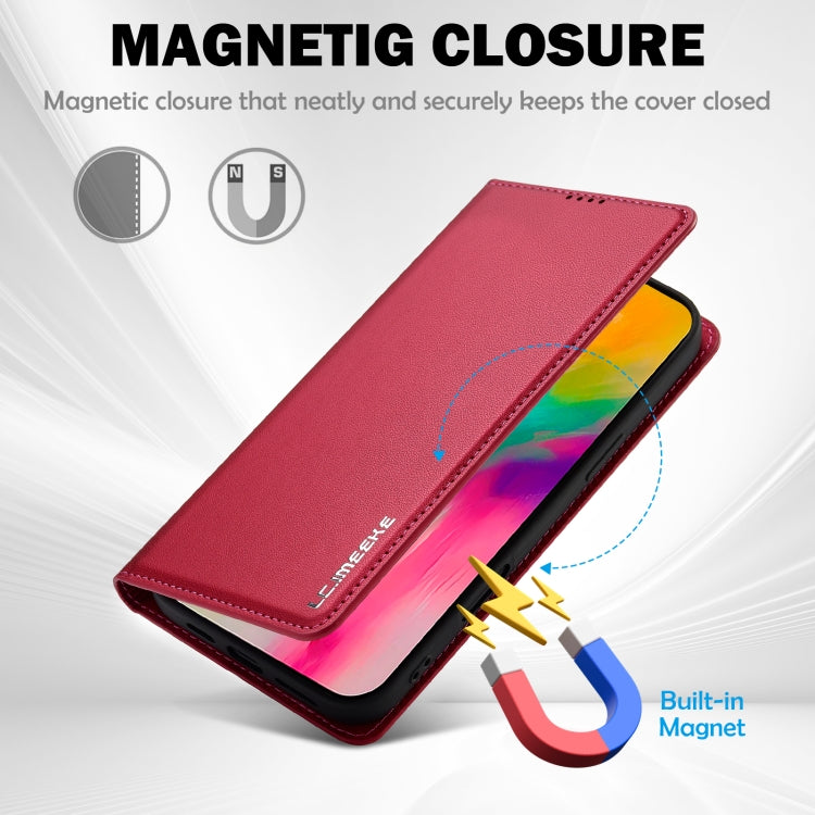 For iPhone 16 Pro Max LC.IMEEKE L1 Series Frosted Fine Texture PU Phone Case(Red) - iPhone 16 Pro Max Cases by LC.IMEEKE | Online Shopping UK | buy2fix