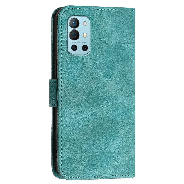 For OnePlus 11 YX0080 Grid Butterfly Embossed Pattern Flip Leather Phone Case with Lanyard(Light Blue) - OnePlus Cases by buy2fix | Online Shopping UK | buy2fix