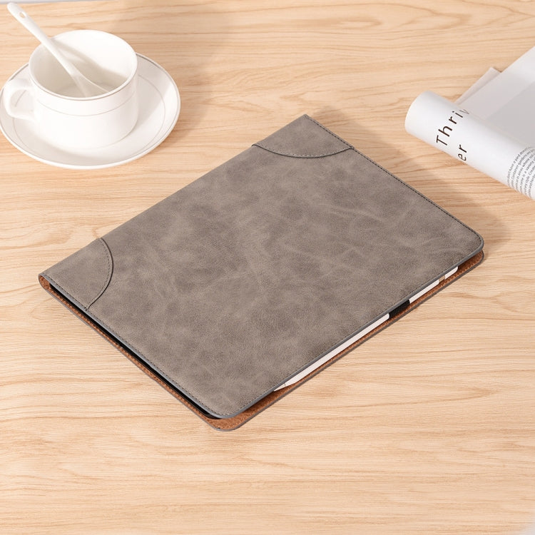 Retro Book Style Leather Tablet Case For iPad Pro 11 2024(Grey) - iPad Pro 11 2024 Cases by buy2fix | Online Shopping UK | buy2fix