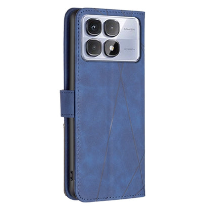 For Redmi K70 Ultra Magnetic Buckle Rhombus Texture Leather Phone Case(Blue) - Xiaomi Cases by buy2fix | Online Shopping UK | buy2fix