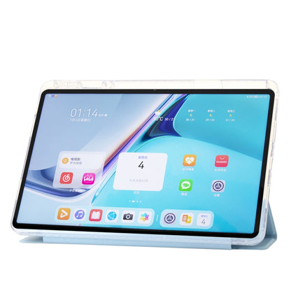 For Huawei Matepad SE 11 2024 Clear Acrylic 3-Fold Leather Tablet Case(Ice Blue) - Huawei by buy2fix | Online Shopping UK | buy2fix