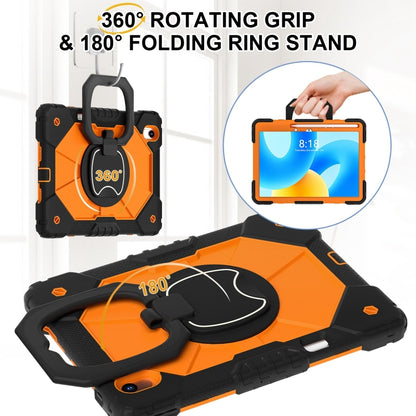 For Huawei Matepad 11.5 2023 Contrast Color Robot Silicone Hybrid PC Tablet Case(Black Orange) - Huawei by buy2fix | Online Shopping UK | buy2fix