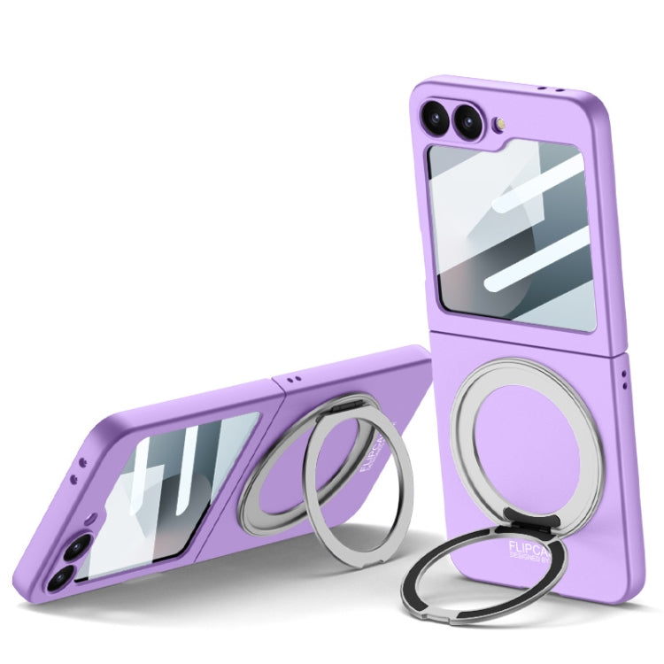 For Samsung Galaxy Z Flip6 GKK Integrated Ultra-thin MagSafe Phone Case with Ring Holder(Purple) - Galaxy Z Flip6 5G Cases by GKK | Online Shopping UK | buy2fix