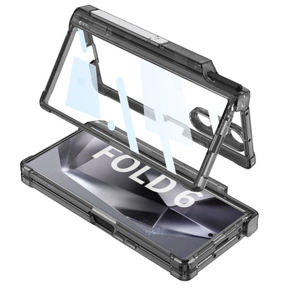 For Samsung Galaxy Z Fold6 GKK Integrated Airbag Hinge Full Coverage Phone Case with Holder / Pen Box, Not Included Pen(Transparent) - Galaxy Z Fold6 5G Cases by GKK | Online Shopping UK | buy2fix