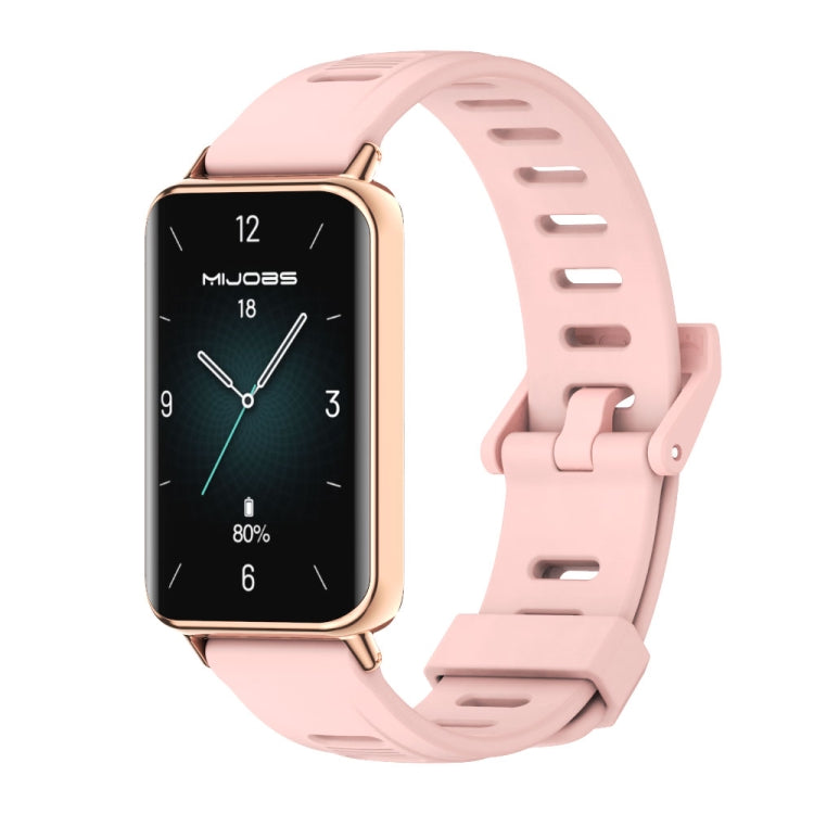 For Honor Band 9 MIJOBS Flat Hole Breathable TPU Watch Band(Pink Rose Gold) - Watch Bands by MIJOBS | Online Shopping UK | buy2fix