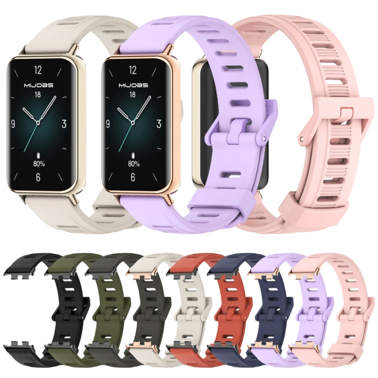 For Honor Band 9 MIJOBS Flat Hole Breathable TPU Watch Band(Gray Light Gold) - Watch Bands by MIJOBS | Online Shopping UK | buy2fix