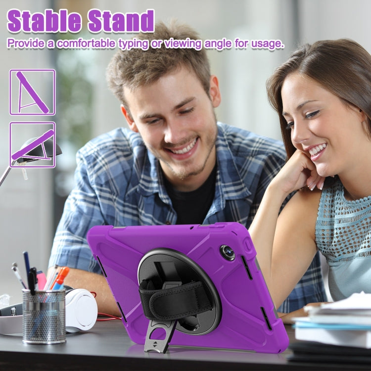 For Lenovo Tab M11 /Xiaomi Pad 11 2024 Rotatable Holder Silicone Hybrid PC Tablet Case with Shoulder Strap(Purple) - Lenovo by buy2fix | Online Shopping UK | buy2fix