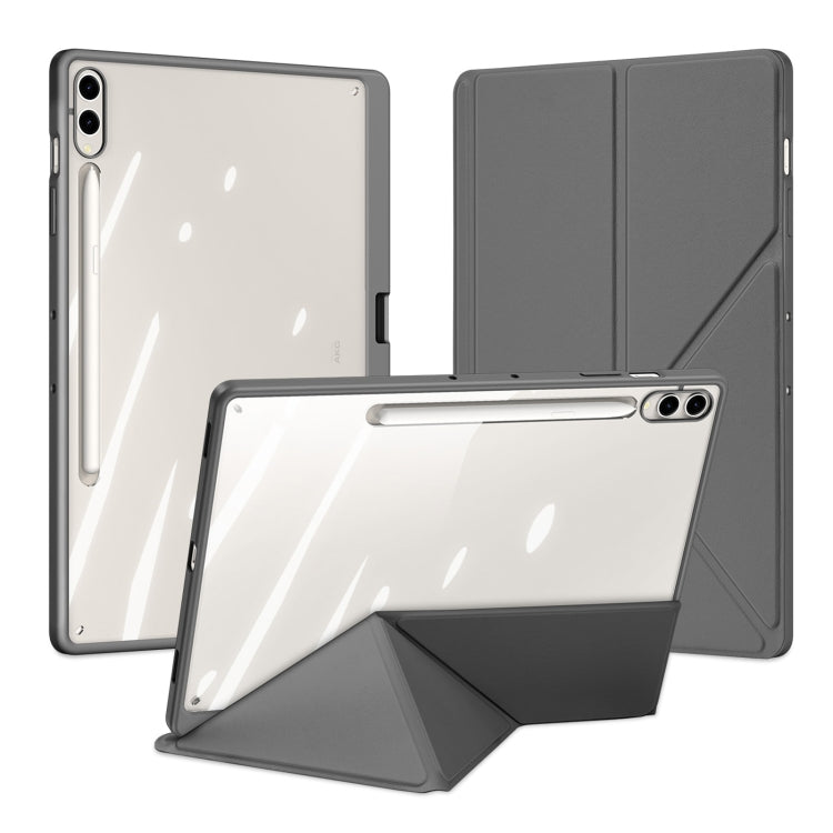 For Samsung Galaxy Tab S9+ / S9 FE+ DUX DUCIS Magi Series Smart Leather Tablet Case(Grey) - Galaxy Tab S9+ Cases by DUX DUCIS | Online Shopping UK | buy2fix