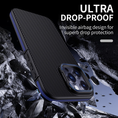 For iPhone 16 Pro Max Carbon Fiber Texture Lens Holder TPU Phone Case(Black) - iPhone 16 Pro Max Cases by buy2fix | Online Shopping UK | buy2fix