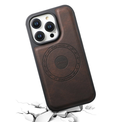 For iPhone 16 Denior A13 Skin Feel MagSafe Phone Case(Brown) - iPhone 16 Cases by Denior | Online Shopping UK | buy2fix