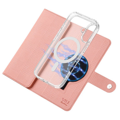 For Samsung Galaxy S24 5G ViLi GHA-C Series RFID MagSafe Magnetic Flip Leather Phone Case(Pink) - Galaxy S24 5G Cases by ViLi | Online Shopping UK | buy2fix