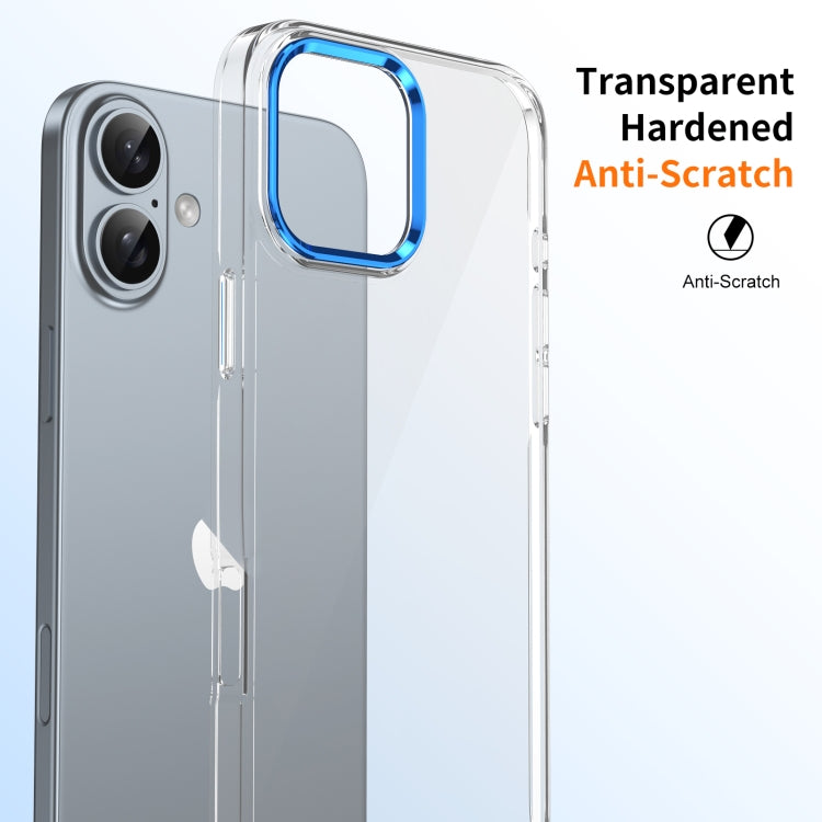 For iPhone 16 Ice Feel HD Transparent PC Full Coverage Phone Case(Blue) - iPhone 16 Cases by buy2fix | Online Shopping UK | buy2fix