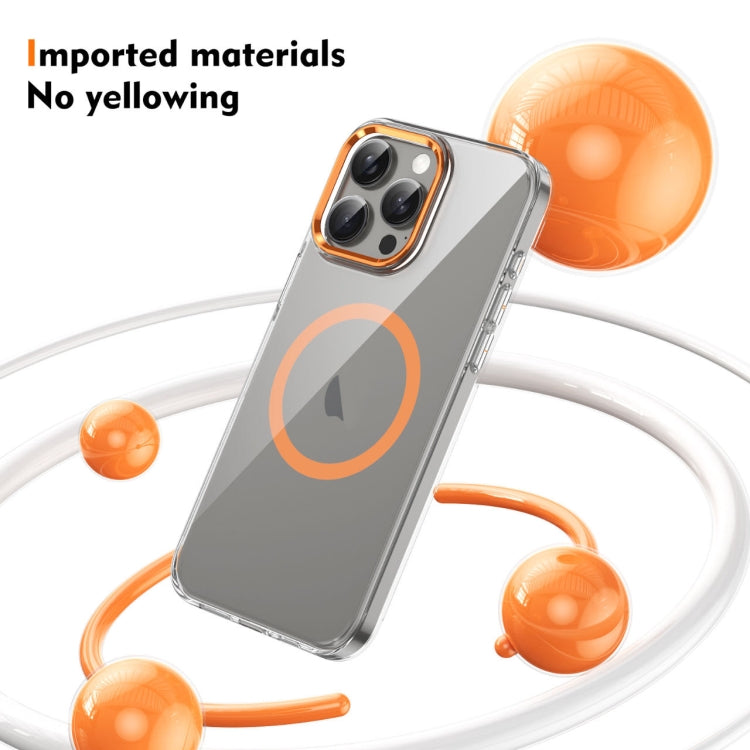 For iPhone 16 Pro Ice Feel HD Transparent MagSafe PC Full Coverage Phone Case(Orange) - iPhone 16 Pro Cases by buy2fix | Online Shopping UK | buy2fix