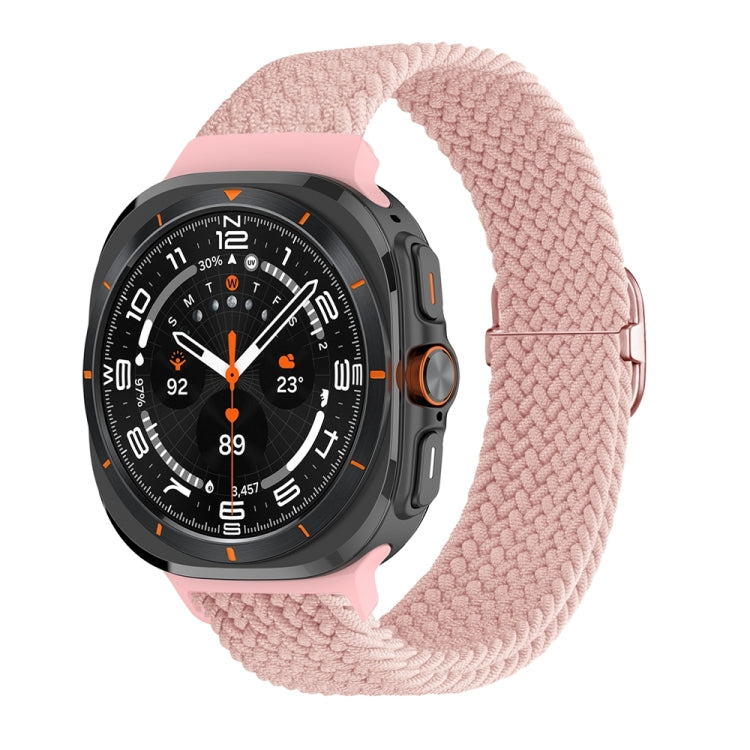 For Samsung Galaxy Watch Ultra 47mm Slide Buckle Nylon Braided Watch Band(Pink Sand) - Watch Bands by buy2fix | Online Shopping UK | buy2fix