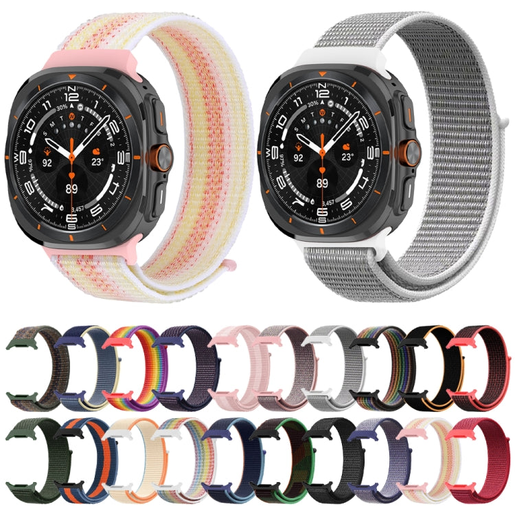 For Samsung Galaxy Watch Ultra 47mm Plastic Connector Nylon Loop Watch Band(Blue Orange Blue) - Watch Bands by buy2fix | Online Shopping UK | buy2fix