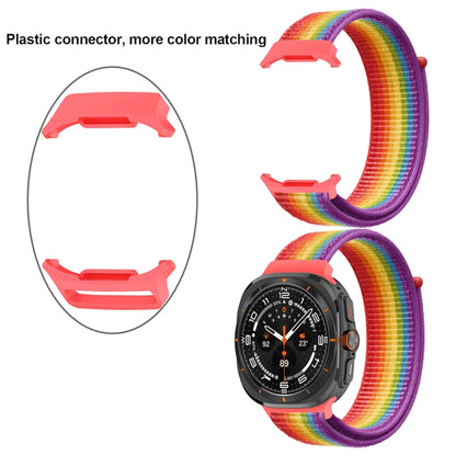 For Samsung Galaxy Watch Ultra 47mm Plastic Connector Nylon Loop Watch Band(Blue Orange Blue) - Watch Bands by buy2fix | Online Shopping UK | buy2fix