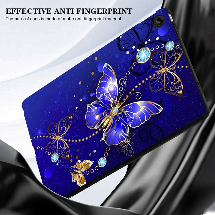 For Lenovo Tab M11 / Xiaoxin Pad 2024 Color Painting Pattern Smart Tablet TPU Case(Blue Butterfly) - Lenovo by buy2fix | Online Shopping UK | buy2fix