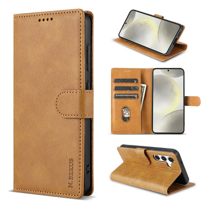 For Samsung Galaxy S23 5G N.BEKUS CSJ-P1 Solid Color Leather Phone Case(Brown) - Galaxy S23 5G Cases by N.BEKUS | Online Shopping UK | buy2fix