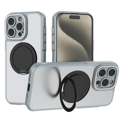 For iPhone 15 Pro Max Bodyguard Rotating Bracket MagSafe Phone Case(Grey) - iPhone 15 Pro Max Cases by buy2fix | Online Shopping UK | buy2fix