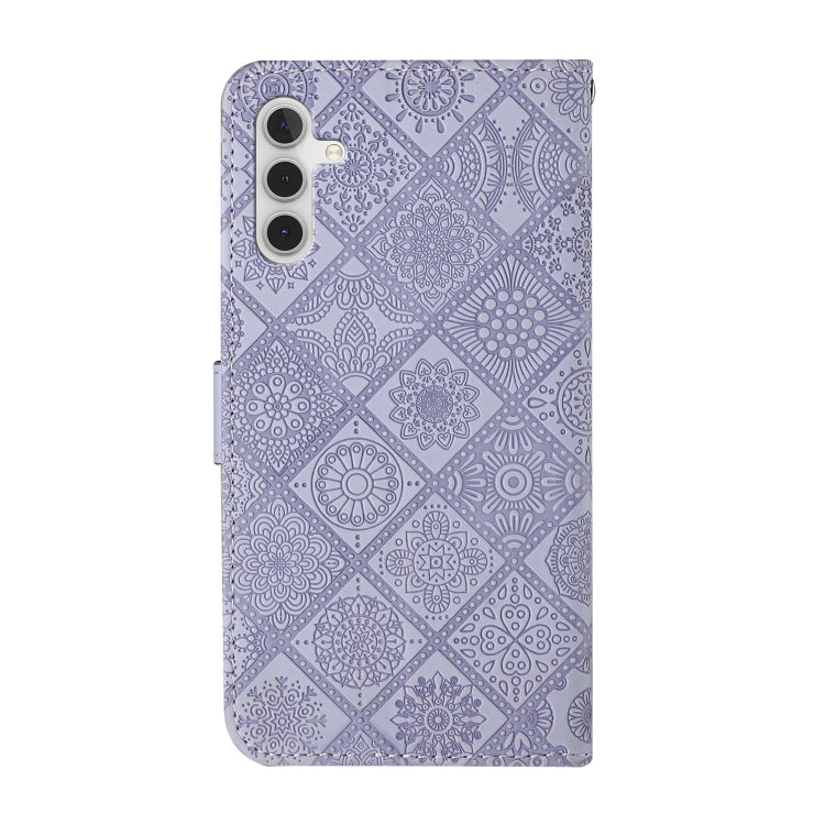 For Samsung Galaxy S25+ 5G Ethnic Style Embossed Pattern Leather Phone Case(Purple) - Galaxy S25+ 5G Cases by buy2fix | Online Shopping UK | buy2fix