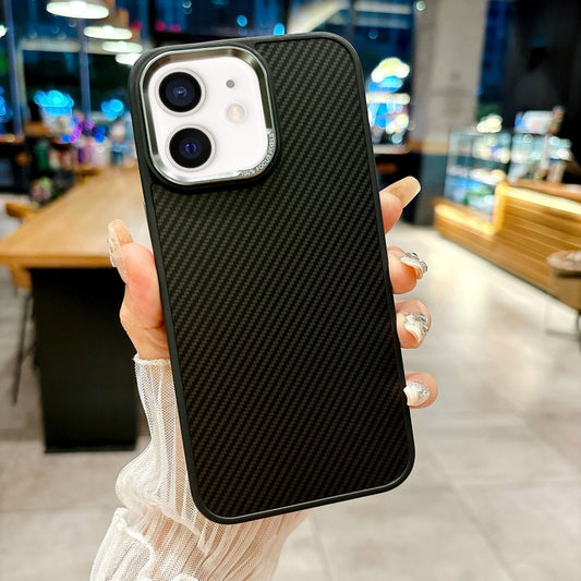 For iPhone 12 Carbon Fiber Texture MagSafe Magnetic Shockproof Phone Case(Black) - iPhone 12 / 12 Pro Cases by buy2fix | Online Shopping UK | buy2fix