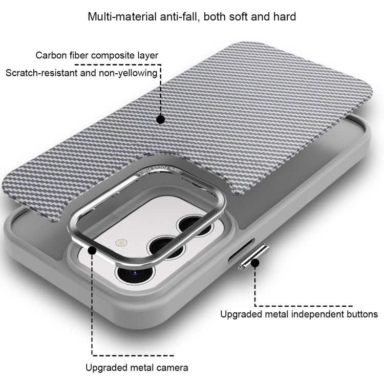 For Samsung Galaxy S24+ 5G Carbon Fiber Texture MagSafe Magnetic Shockproof Phone Case(Blue) - Galaxy S24+ 5G Cases by buy2fix | Online Shopping UK | buy2fix