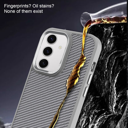 For Samsung Galaxy S24+ 5G Carbon Fiber Texture MagSafe Magnetic Shockproof Phone Case(Grey) - Galaxy S24+ 5G Cases by buy2fix | Online Shopping UK | buy2fix