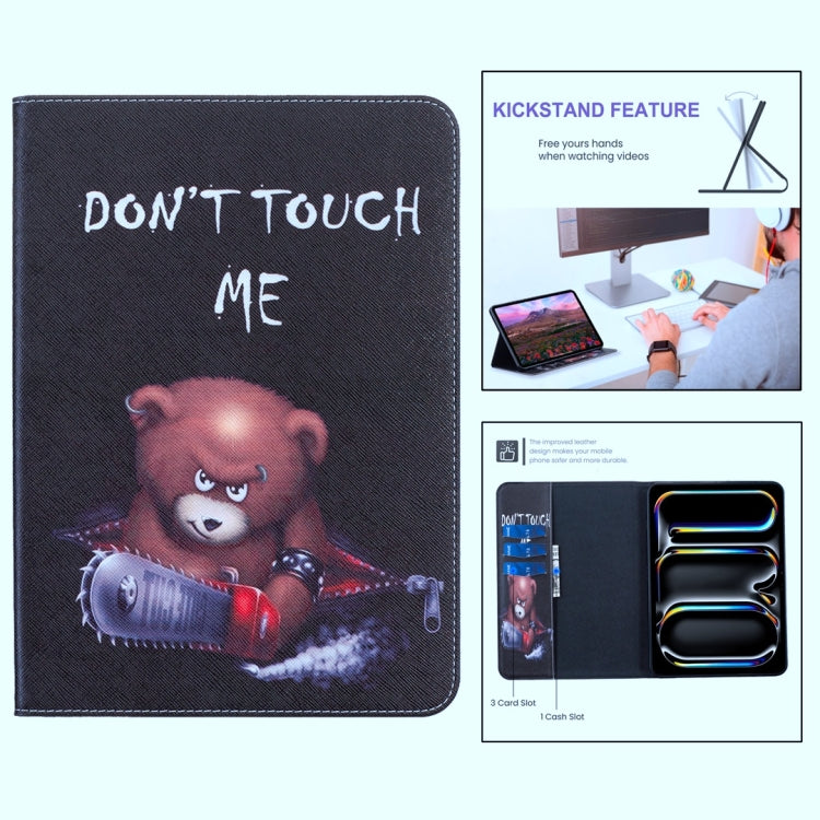 For iPad Air 13 2024 Colored Drawing Leather Tablet Case(Bear) - iPad Air 13 2024 Cases by buy2fix | Online Shopping UK | buy2fix