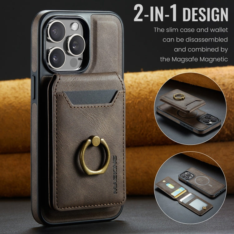 For iPhone 15 Pro DG.MING K1 MagSafe Detachable Wallet RFID Back Cover Phone Case(Coffee) - iPhone 15 Pro Cases by DG.MING | Online Shopping UK | buy2fix