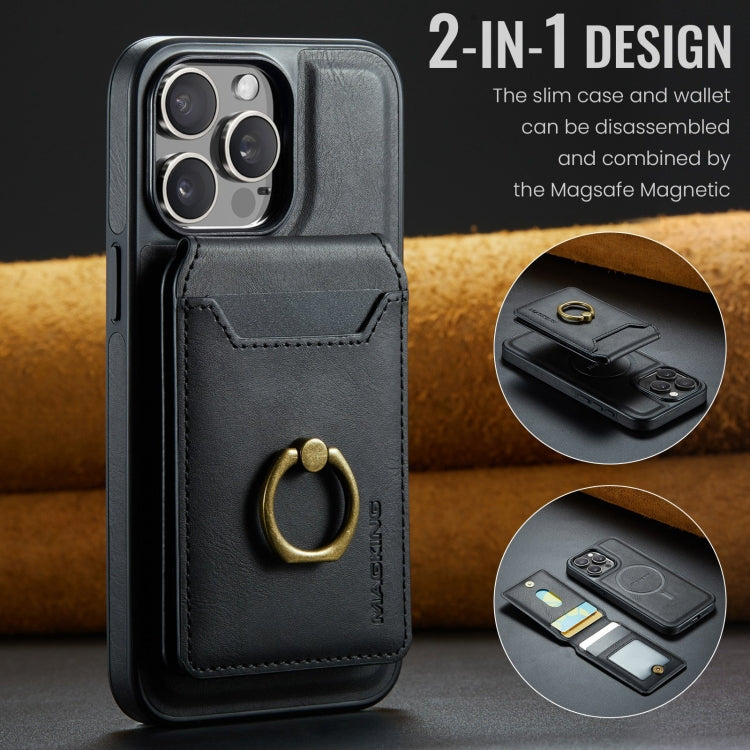 For iPhone 15 Plus DG.MING K1 MagSafe Detachable Wallet RFID Back Cover Phone Case(Black) - iPhone 15 Plus Cases by DG.MING | Online Shopping UK | buy2fix