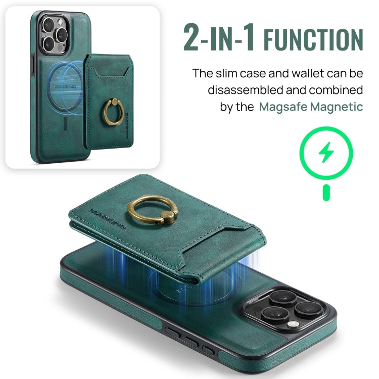 For iPhone 12 Pro Max DG.MING K1 MagSafe Detachable Wallet RFID Back Cover Phone Case(Green) - iPhone 12 Pro Max Cases by DG.MING | Online Shopping UK | buy2fix