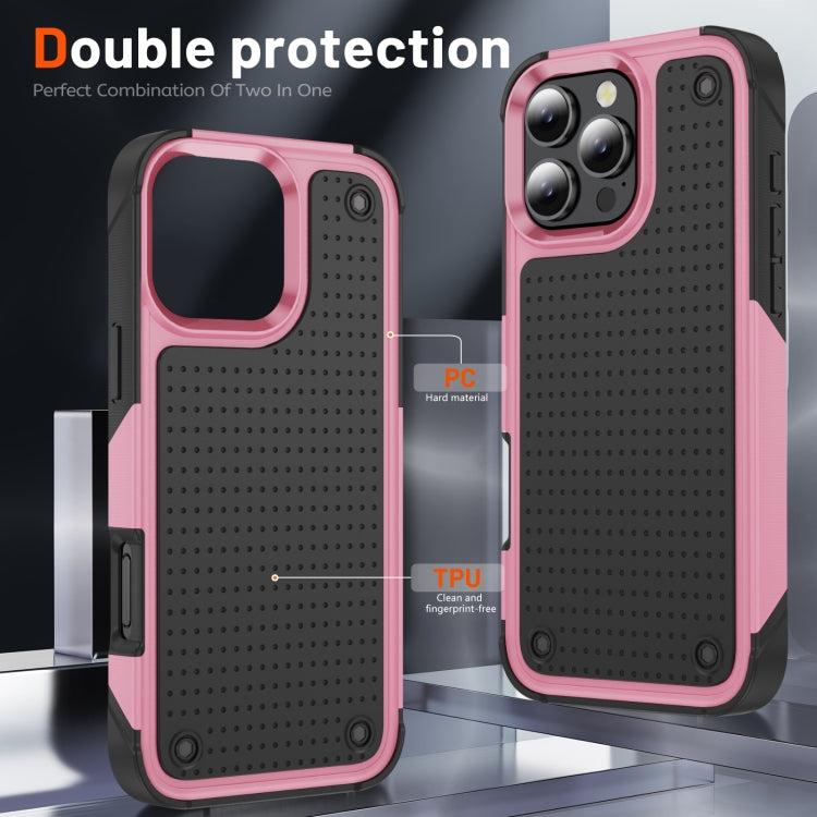 For iPhone 16 Pro Max PC + TPU Shockproof Protective Phone Case(Pink+Black) - iPhone 16 Pro Max Cases by buy2fix | Online Shopping UK | buy2fix