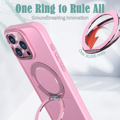 For iPhone 16 Pro Wing Series MagSafe Magnetic Ring Holder Phone Case(Pink) - iPhone 16 Pro Cases by buy2fix | Online Shopping UK | buy2fix