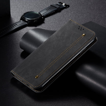 For Redmi K70 Ultra 5G Denim Texture Casual Style Horizontal Flip Leather Case(Black) - Xiaomi Cases by buy2fix | Online Shopping UK | buy2fix