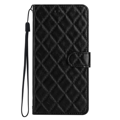 For iPhone 16 Pro Max Rhombus Lattice Texture Leather Phone Case(Black) - iPhone 16 Pro Max Cases by buy2fix | Online Shopping UK | buy2fix