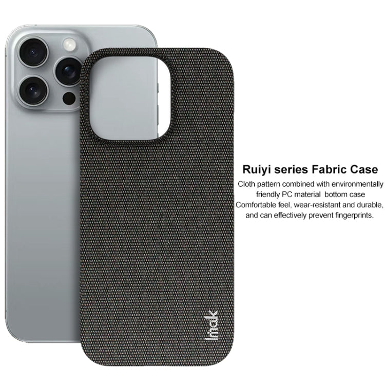 For iPhone 16 Pro imak Ruiyi Series Cloth Texture PU + PC Phone Case(Black) - iPhone 16 Pro Cases by imak | Online Shopping UK | buy2fix