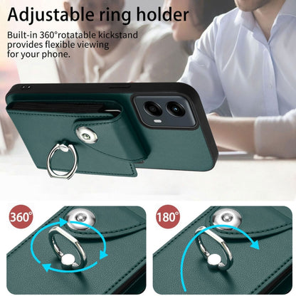 For Motorola Moto G 5G 2024 Organ Card Bag Ring Holder Phone Case(Green) - Motorola Cases by buy2fix | Online Shopping UK | buy2fix