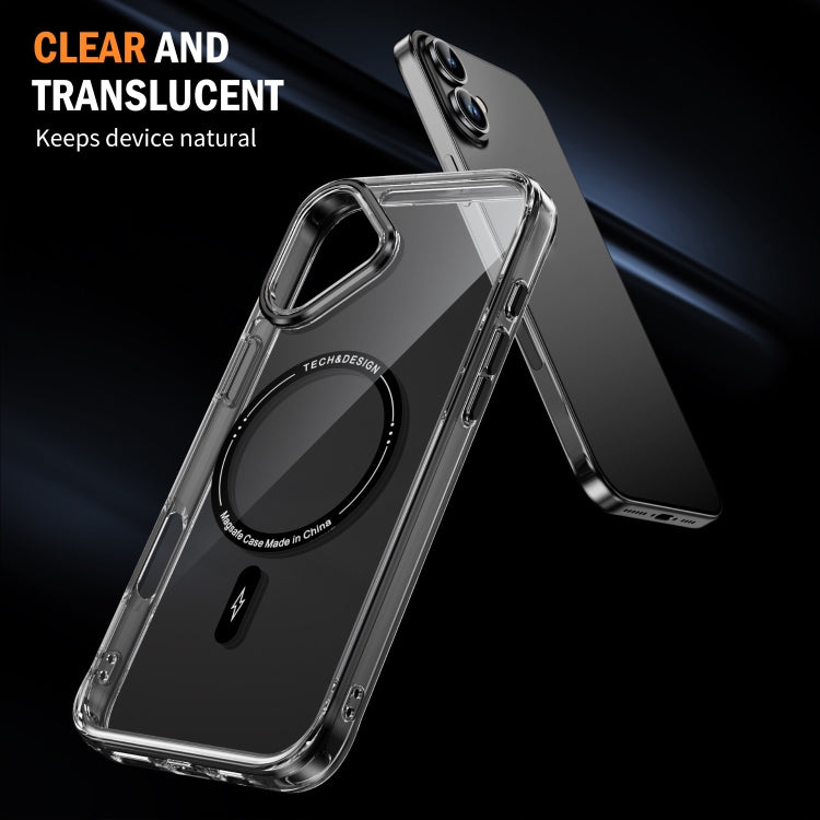 For iPhone 16 Airbag Magsafe PC Hybrid TPU Phone Case(Clear Black) - iPhone 16 Cases by buy2fix | Online Shopping UK | buy2fix